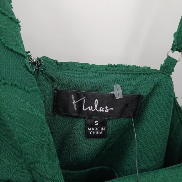 NWT Lulus Mindful Muse Emerald Green Floral Burnout Skater Mini Dress Small - Picture 5 of 13
